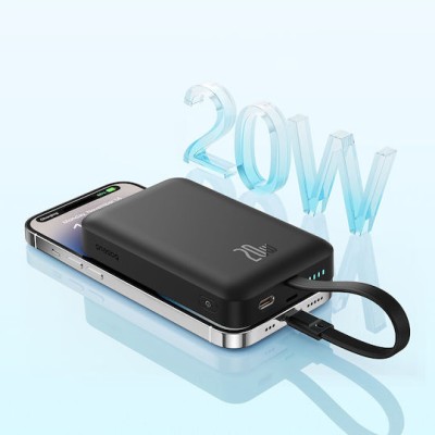 Baseues Magnetic Mini Powerbank with Lightning 10000mAh 20W Black